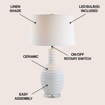 Dylan 29.5" Ceramic LED Table Lamp - JONATHAN Y